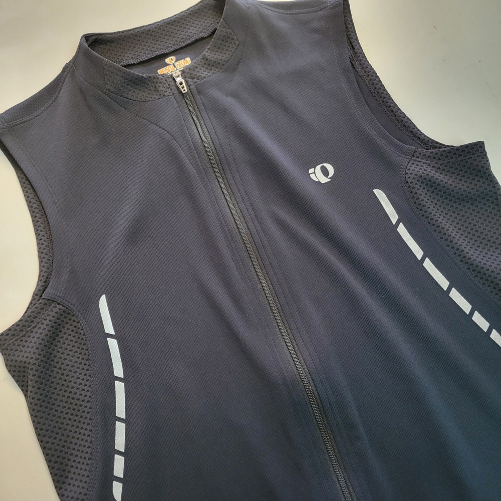 Pearl Izumi Elite Series Cycling Vest Mens Medium Black Full Zip Sleeveless 0704